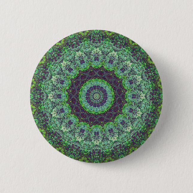 Garden Grönt Abstrakt Mandala Knapp (Framsida)