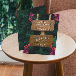 Garden Grönt Fern Löv & Blommigt Möhippa Inbjudningar