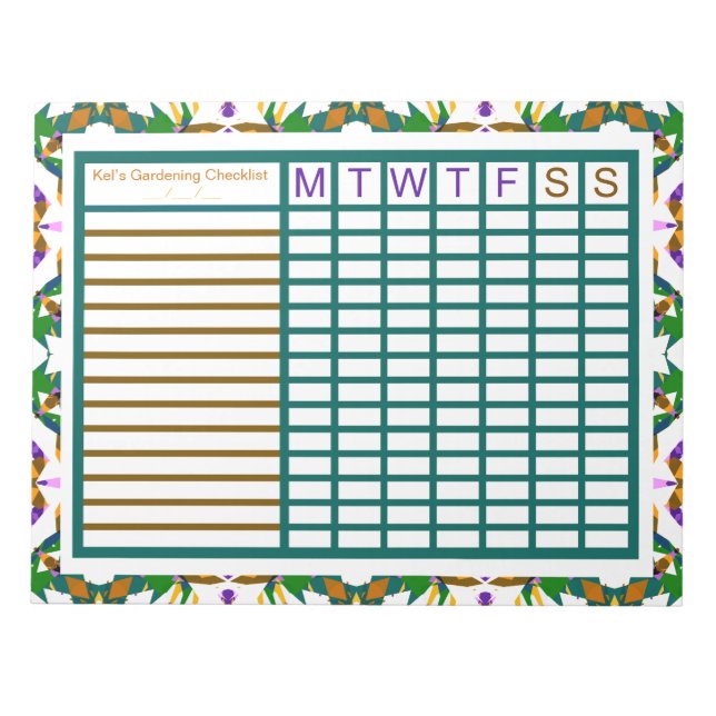 Garden  Growing Weekly Tracker Planner Anteckningsblock (Framsida)