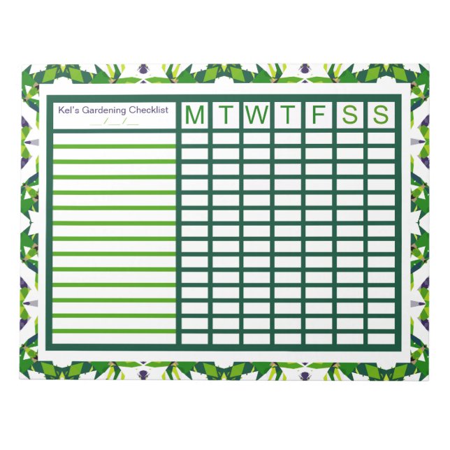 Garden  Growing Weekly Tracker Planner Anteckningsblock (Framsida)