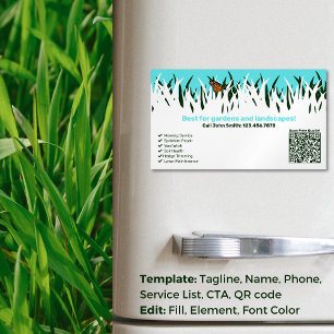 🌿 Garden Health: Professionell Gräsmatta Care Ser Magnetiska Visitkort