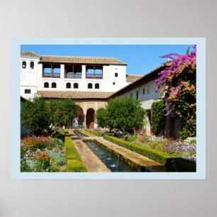Garden i Alhambra Poster