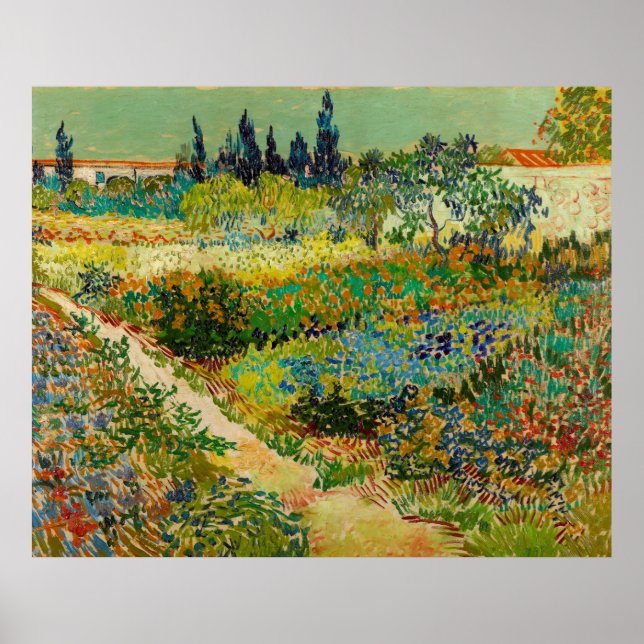 Garden i Arles av Vincent Van Gogh (1888) Poster (Framsidan)