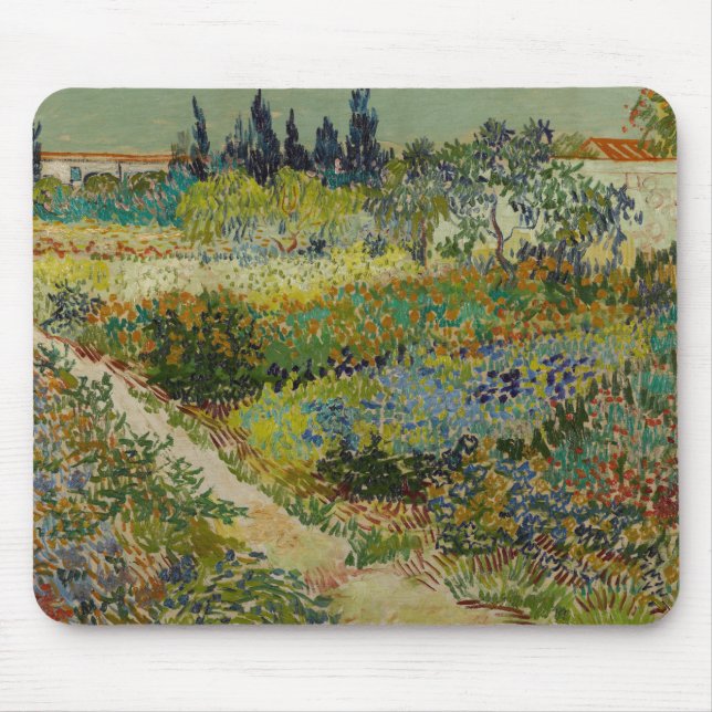 Garden i Arles av Vincent Van Gogh Musmatta (Framsidan)