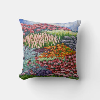 Garden i augusti Artwork/August blommor/Painting Kudde