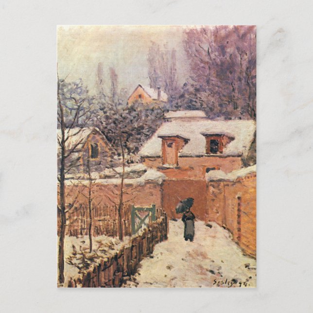 Garden i Louveciennes i Snö Alfred Sisley Vykort (Framsida)