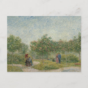 Garden i Montmartre med Älskare av Van Gogh Vykort