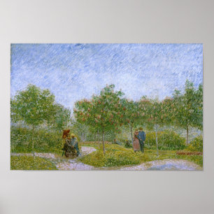 Garden i Montmartre med Älskare, Vincent van Gogh Poster
