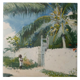 Garden i Nassau, Bahamas (Karibiska konsten) Kakelplatta