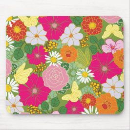 Garden in Bloom_Butterflies Mouse Pad Musmatta