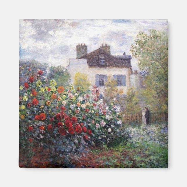 Garden in Giverny av Claude Monet Fine Art Magnet (Framsidan)