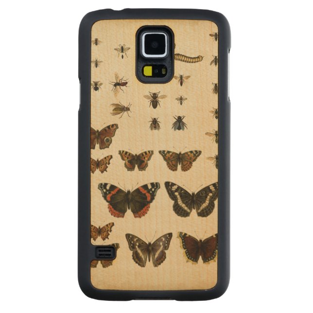 Garden Insekts by Vision Studio Carved Lönn Galaxy S5 Slim Skal (Baksidan)