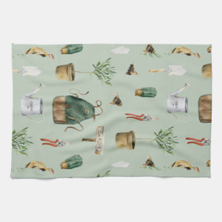 Garden inspired, plants, bees, nature outdoor kökshandduk