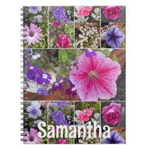 Garden Journal Rosa Petunia Söt Vår blommor Anteckningsbok
