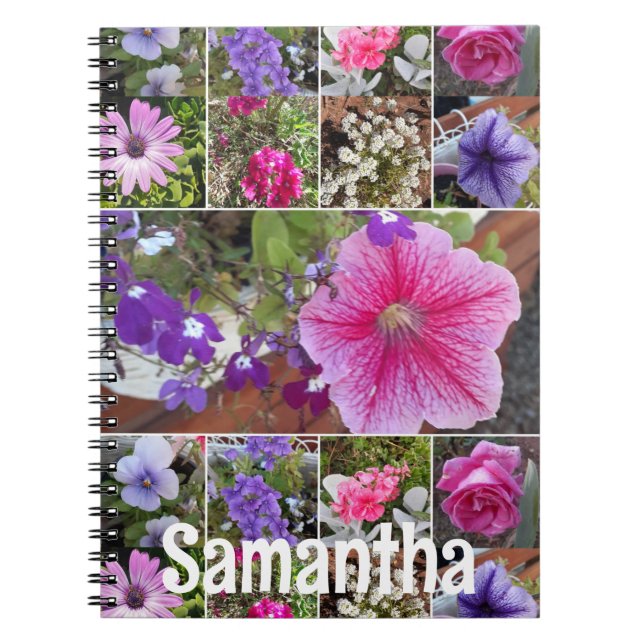 Garden Journal Rosa Petunia Söt Vår blommor Anteckningsbok (Framsidan)