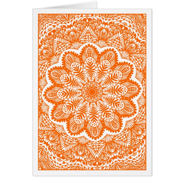 Garden Kaliedoscope 04 - Orange Hälsningskort (Framsidan)