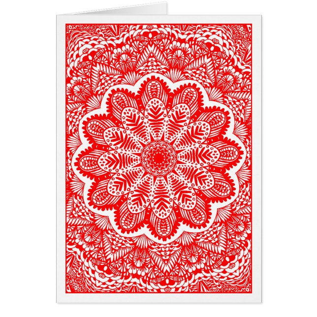 Garden Kaliedoscope 04 - Red Hälsningskort (Framsidan)