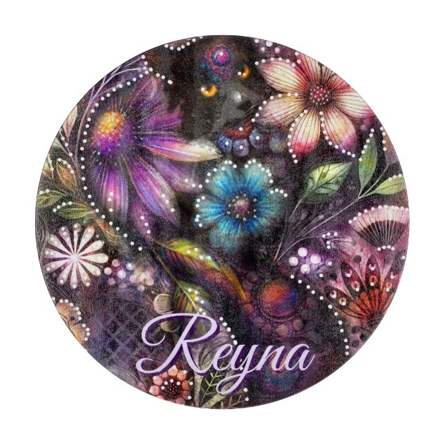 Garden Kitty Cat Floral Abstract Personalized (Framsidan)