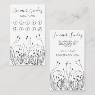 Garden Line Art Florist Plants Wildblommor 10 Lojalitetskort