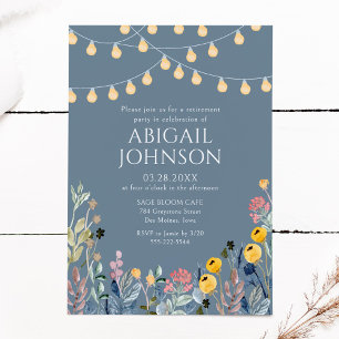 Garden Ljus och Wildblommor Pension Party Inbjudningar