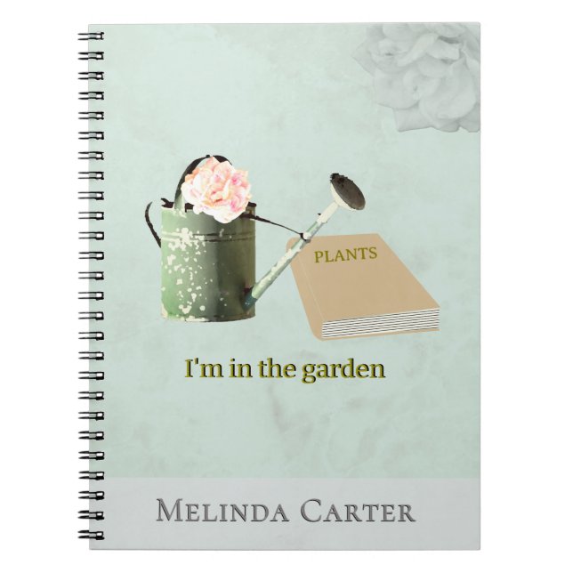 Garden Lover's Rustic Elegant Custom Notebook Anteckningsbok (Framsidan)