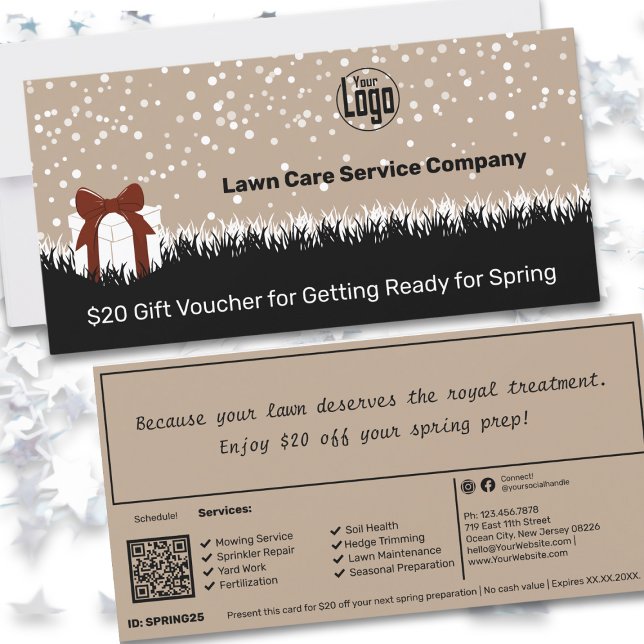 Garden Maintenance jul Gift Voucher Card (Garden Maintenance Christmas Gift Voucher Card)