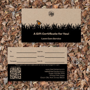 Garden Maintenance Service Gift-certifikat Visitkort