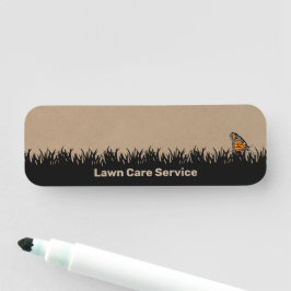 Garden Maintenance Service Khaki & Black Dry Erase Namnbricka