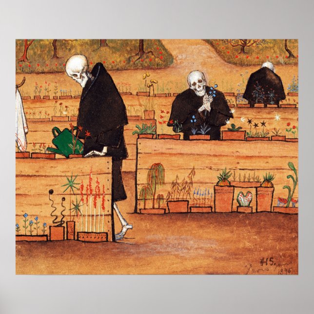Garden-målningen av Hugo Simberg Poster (Framsidan)
