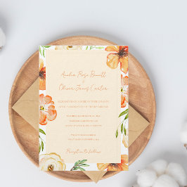 Garden Meadow Soft Peach Floral Wedding Invitation Inbjudningar