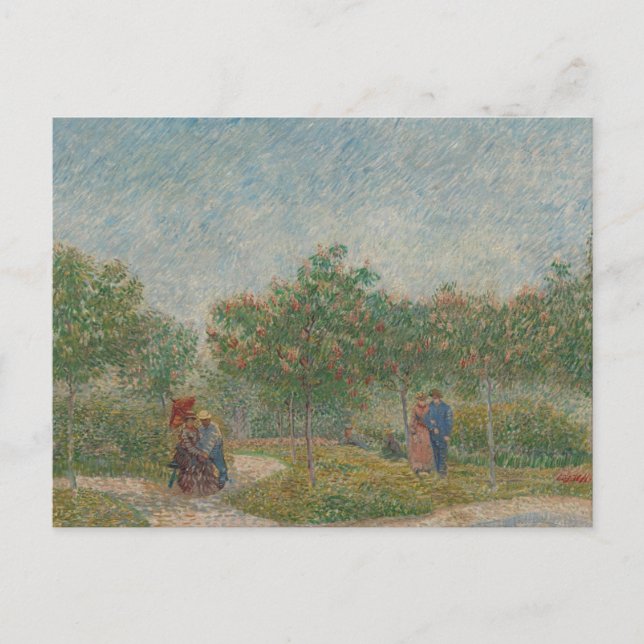 Garden med Courting Par av Vincent Van Gogh P Vykort (Framsida)