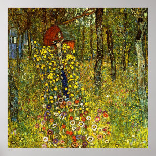 Garden med crucifix av Gustav Klimt Poster