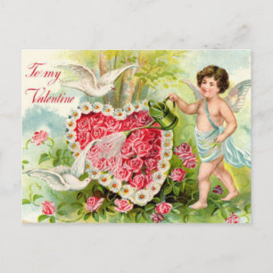 Garden med cupid helg vykort