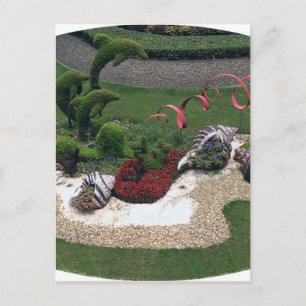 Garden med delfiner vykort