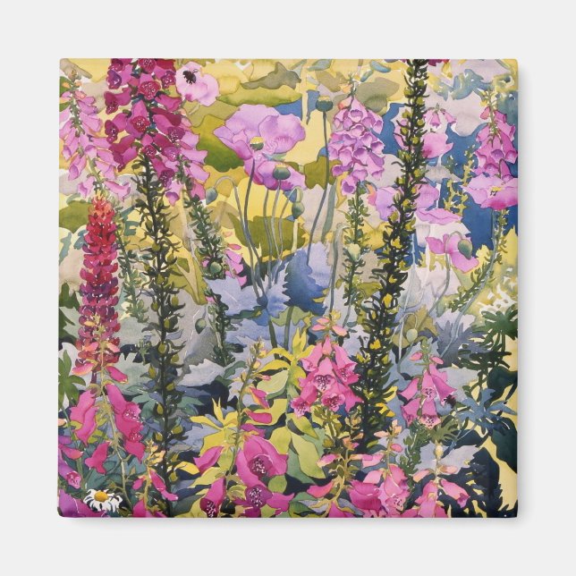 Garden med foxhandskar magnet (Framsidan)