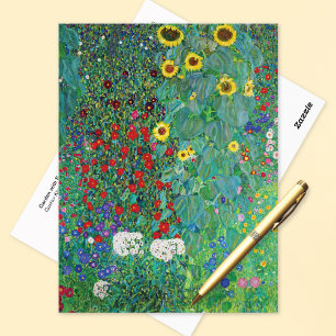Garden med solblommor Gustav Klimt Vykort