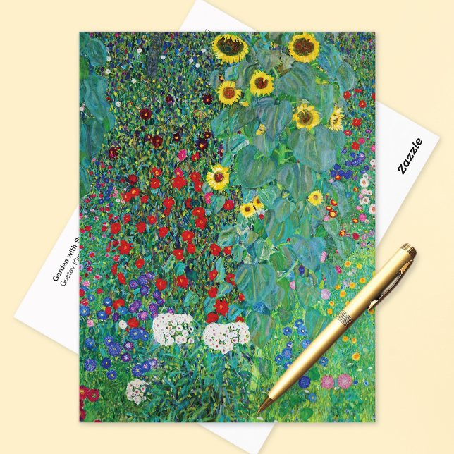 Garden med solblommor Gustav Klimt Vykort (Skapare uppladdad)