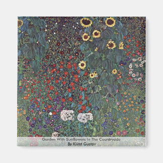 Garden med solblommor på landsbygden magnet