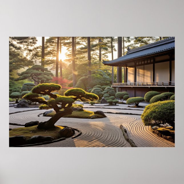 Garden Meditation Serene Tranquil Peace Poster (Framsidan)