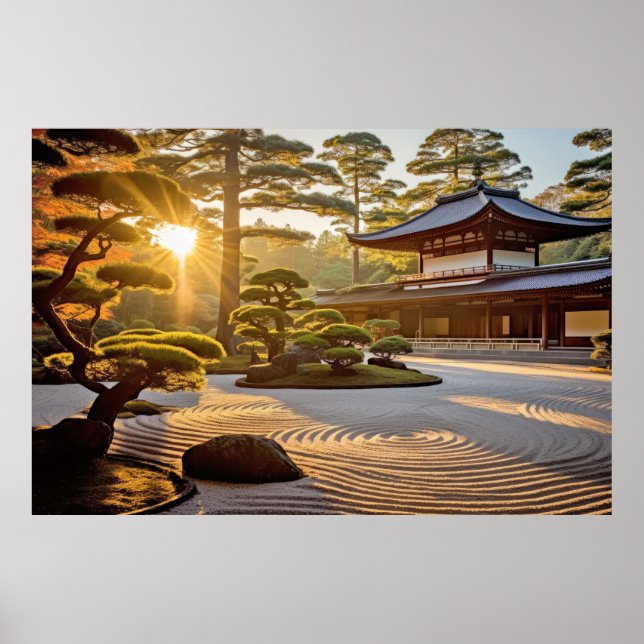 Garden Meditation Serene Tranquil Peace Poster (Framsidan)