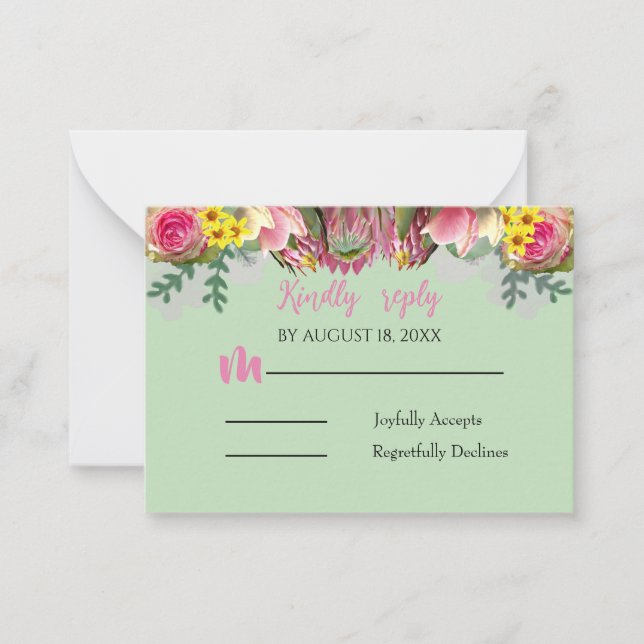 Garden Mint-svarskort för vacker botanisk Blommigt Anteckningskort (Framsida)