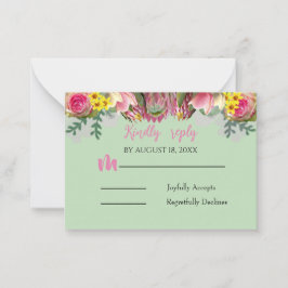 Garden Mint-svarskort för vacker botanisk Blommigt Anteckningskort