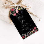 Garden Multifärgad Wildblomma Bröllop Tack Presentetikett<br><div class="desc">Tack för att du vill att taggar ska vara perfekt för ett modernt bröllopsmottagande. Det här är multifärgadens vildblomma bröllop. Utformningen har ett flerfärgat sortiment av blommor av rosa, , lila, gult, vitt, violett, rött, burgudisk vild i svart bakgrund. Anpassa dessa märkre med ett kort-meddelande, ditt namn och ditt bröllop-datum....</div>
