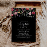 Garden Multifärgad Wildblomma Surprise Party Inbjudningar<br><div class="desc">Den här multifärgaden är en perfekt för en modern födelsedag,  pension eller något överraskande party. Utformningen har ett flerfärgat sortiment av blommor av rosa,  ,  lila,  gult,  vitt,  violett,  rött,  burgudisk vild i svart bakgrund.</div>