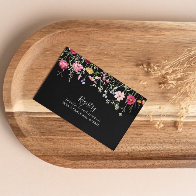 Garden Multifärgad Wildblomme Bröllop Gift-registr Tilläggskort (Skapare uppladdad)