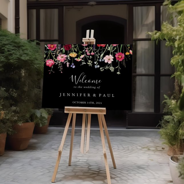 Garden Multifärgad Wildblomme Bröllop Välkomstteck Poster (Skapare uppladdad)