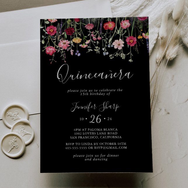 Garden Multifärgad WildblomQuinceañera Inbjudningar (Skapare uppladdad)
