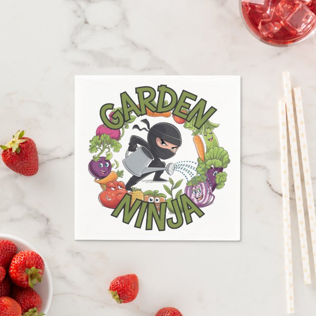 Garden Ninja Design - Rolig Trädgårdsgrafik Pappersservett (Insitu)