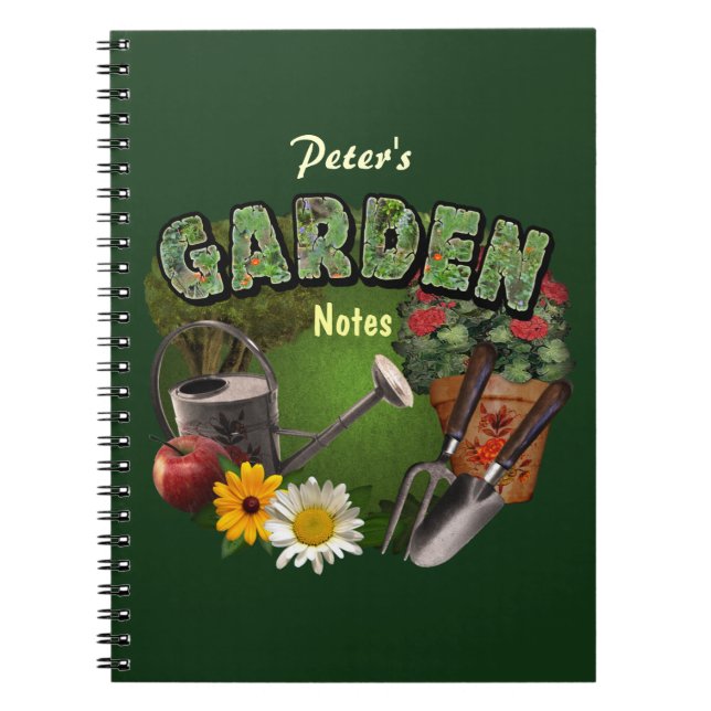 Garden Notes (anpassade) Anteckningsbok (Framsidan)