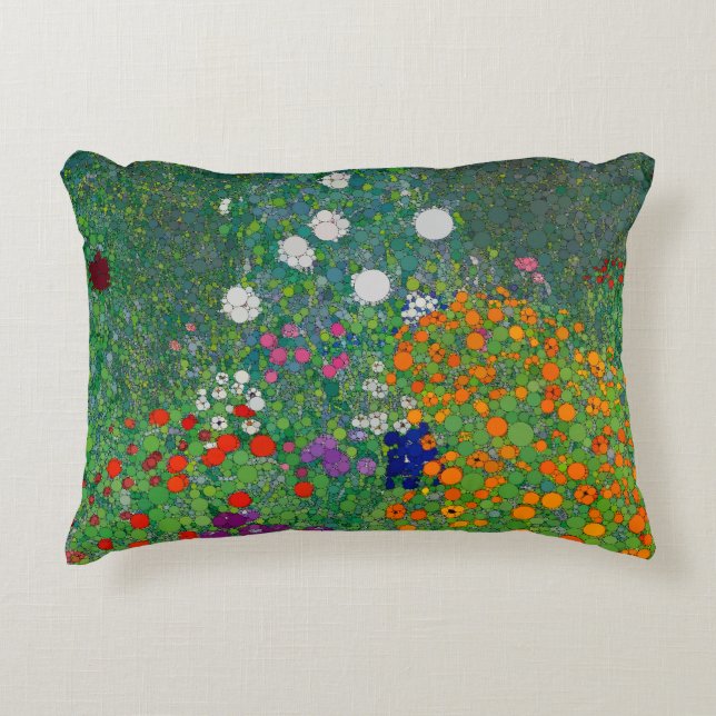 Garden, oändliga prickar - efter Gustav Klimt Prydnadskudde (Framsidan)